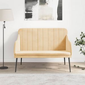 VidaXL Banc Cr&egrave;me 110x76x80 cm Velours Cr&egrave;me