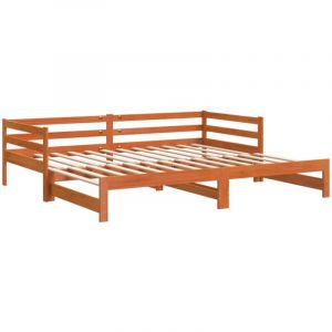 VidaXL Lit De Jour Avec Lit Gigogne Cire Marron 90x190 Cm Pin Massif