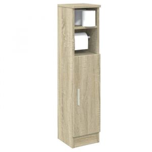 VidaXL Meuble de salle de bain avec porte-rouleau chêne sonoma