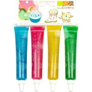 Scrapcooking 4 stylos colorants gel pailleté