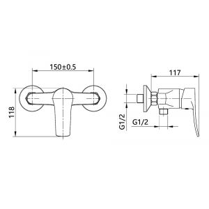 Garis MITIGEUR DOUCHE NF NOVA+