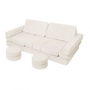 Canapé modulable enfants crème velours côtelé