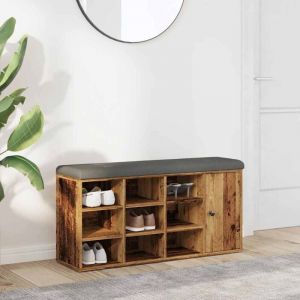 VidaXL Banc à chaussures vieux bois 102x32x50 cm bois d'ingénierie
