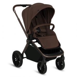 LIONELO Mika Plus Poussette & Buggy, De 6 Mois jusqu'&agrave; 22 kg, Roues Tout Terrain avec Suspension Pare-Soleil XXL UPF50+, Dossier et Repose-Pieds R&eacute;glables, Hydrofuge, L&eacute;ger Pliable, Marron
