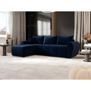 Meublesline Canapé d’angle convertible MOLIA L Bleu