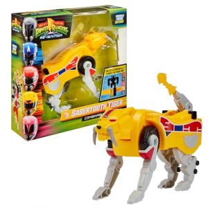 Power Rangers - Collection Megazord, Zords articulé combinable, Figurine, 20 cm, Modèle Sabertooth Tiger Dinozord, pour Les Enfants dès 4 Ans, PWG052, Citronier