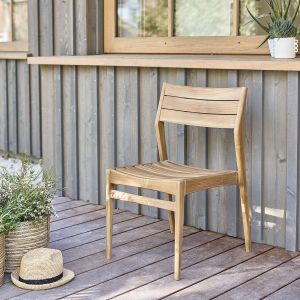 Bois Dessus Bois Dessous Chaise de jardin en teck massif - Naturel