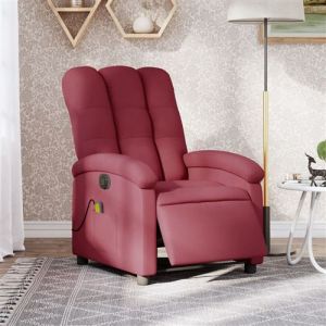 VidaXL Fauteuil de massage inclinable électrique Rouge bordeaux Tissu 3204083