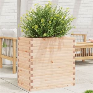 VidaXL Jardinière 70x40x68,5 cm bois de pin massif, jardinière d'extérieur, bac à fleurs, bac à tomates, jardinière de terrasse, bac à pommes de terre