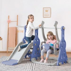 Blanketswarm - Toboggan pour enfant, Toboggan d'intérieur et extérieure pour bébé, Toboggan pour Tout-Petits autoportant avec Panier de Basket et