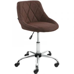 Image de CLP Tabouret de travail Lazio r&eacute;glable en hauteur et pivotant, Marron/Tissu