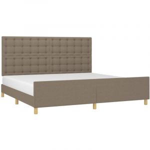 VidaXL Cadre de lit avec tête de lit Taupe 200x200 cm Tissu