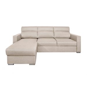 Canapé d'angle réversible convertible en tissu Beige