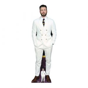 Star Cutouts CS890 Chris Evans Découpe en carton grandeur nature avec mini debout gratuit Idéal pour les fans, cadeaux, anniversaires et fêtes, Étoile, multicolore