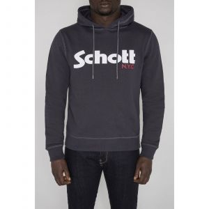 Schott SWEAT CAPUCHE LOGO . - Sweat à capuche - bleu marine