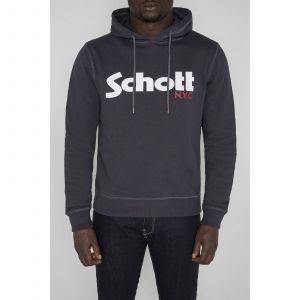 Image de Schott SWEAT CAPUCHE LOGO . - Sweat à capuche - bleu marine