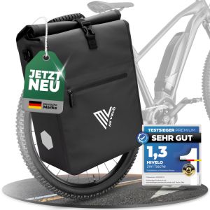 MiVelo Max - Sacoche étanche 2-en-1 pour porte-bagages - Bleu-carbone - 25 L