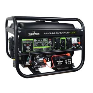 Tecnoware Power Systems G&eacute;n&eacute;rateur de Courant 4200 VA, Moteur Essence 4 Temps, D&eacute;marrage &Eacute;lectrique et Manuel, R&eacute;servoir 15L Autonomie Prolong&eacute;e, Compact et Portable, Noir