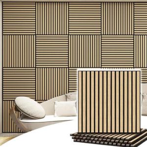 Silamp Lot de 2 Panneaux Acoustiques Muraux Bois 60x60x2,2cm - Finition