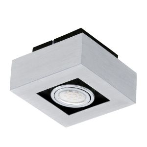 Eglo Plafonnier Loke 1 aluminium, chrome, noir 1x5w - LIGHTING - 91352