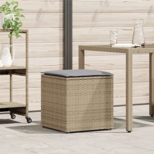 VidaXL Coffre De Rangement Extérieur Beige Rattan Synthétique Moyen