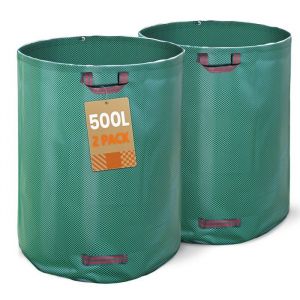 VOUNOT Sacs de Jardin Extra Larges 500L Lot de 2 Sacs à Déchets Résistants en PP Robuste avec Poignées Renforcées pour Feuilles Branches Herbe et Déchets Végétaux