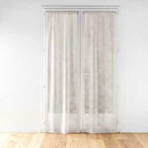 Douceur d'intérieur, Paire Droite Passe-Tringle (2 x 70 x 240 cm) Karla Taupe, Voile Tissé Appliqué