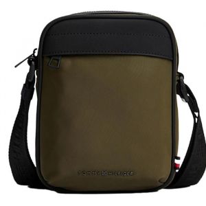 Tommy Hilfiger Sac à Bandoulière Homme Repreve Mini Reporter avec Logo, Vert (Army Green), Taille Unique