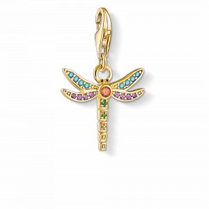 Image de Thomas Sabo Pendentif Charm libellule femme Argent sterling 925 plaqué or jaune 18 carats 1758-974-7