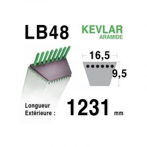 Universel Courroie lb48 - 16,5 mm x 1231 mm