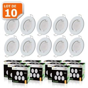 Image de Lampesecoenergie LOT DE 10 SPOT LED ENCASTRABLE COMPLETE RONDE FIXE eq. 50W LUMIERE BLANC NEUTRE