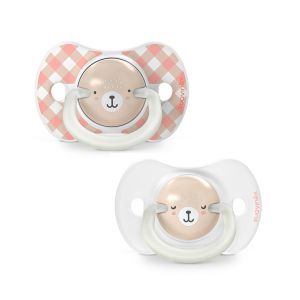 Suavinex Lot de 2 Sucettes Symétriques SX Pro Night & Day Wild and Free Rose - 6/18 Mois
