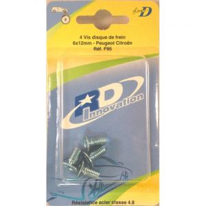 4 Vis en acier 6 x 12 mm pour disque de frein