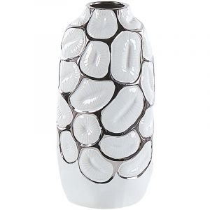 Image de Beliani Vase décoratif en céramique 28 cm blanc CENABUM