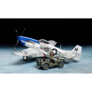 Tamiya Set Maquettes militaires : P-51D Mustang et 1/4ton 4x4 V&eacute;hicule l&eacute;ger