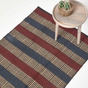Tapis Jute Multicolore Ray&eacute; 90 X 150 Cm
