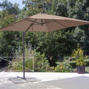 Proloisirs Parasol déporté à manivelle carré 2,5 m taupe