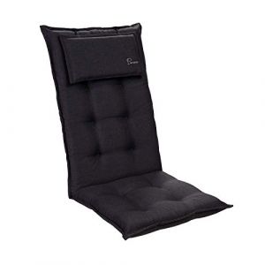 Image de Blumfeldt Homeoutfit24 Sylt - Coussin de Chaise de Jardin, Fabrique en Europe, Résistant aux UV, Coussin de tête Amovible, 1 pièce - Anthracite