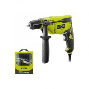 Image de Ryobi Pack Perceuse &agrave; percussion - RPD800-K - 800W - Coffret RAK69MIX 69 accessoires mixtes pour per&ccedil;age et vissage