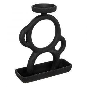 Atmosphera Bougeoir silhouette en Céramique Noire H 26,5 cm