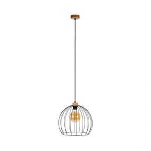 Lampe Suspendue Chêne huilé Métal Câble PVC Noir Coop