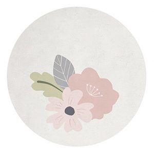 Lilipinso Tapis coton rond avec fleurs (150 cm)