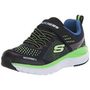 Skechers Garçon Ultra Groove Basket, Textile Bleu Marine avec Bordure Noire, 34 EU