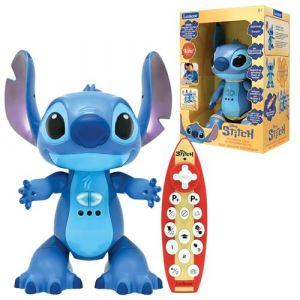 Lexibook Disney Stitch, Jouet Interactif Bilingue Fran&ccedil;ais N&eacute;erlandais, T&eacute;l&eacute;commande et Contr&ocirc;le Gestuel, R&eacute;agit au Toucher, Programmable, Deux Vitesses, Bleu, STITCHi10