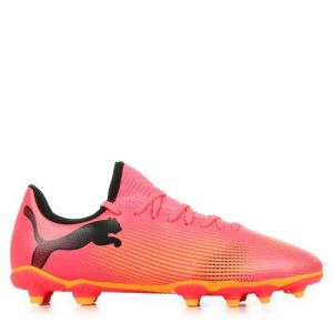 Puma Unisex Youth Future 7 Play Fg/Ag Jr Soccer Shoes, Sunset Glow Black-Sun Stream, 34 EU