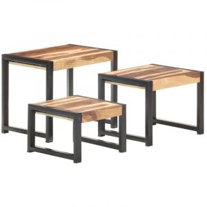 VidaXL Tables gigognes 3 pcs Bois solide