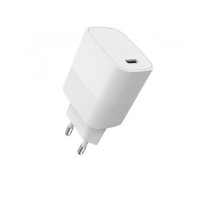 WE Chargeur secteur 1 Port USB-C : 5V/3A, 9V/2.22A, 12V/1.67A, 20W, Po r Delivery, format mini, coloris blanc.