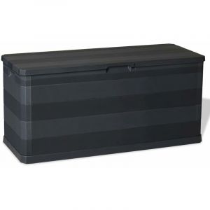 Coffre boîte meuble de jardin rangement 117 x 45 x 56 cm noir