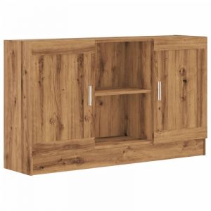 VidaXL Buffet chêne artisanal 120x30,5x70 cm bois d'ingénierie