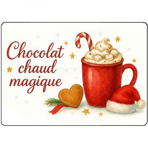 Planche &agrave; d&eacute;couper en verre chocolat chaud magique